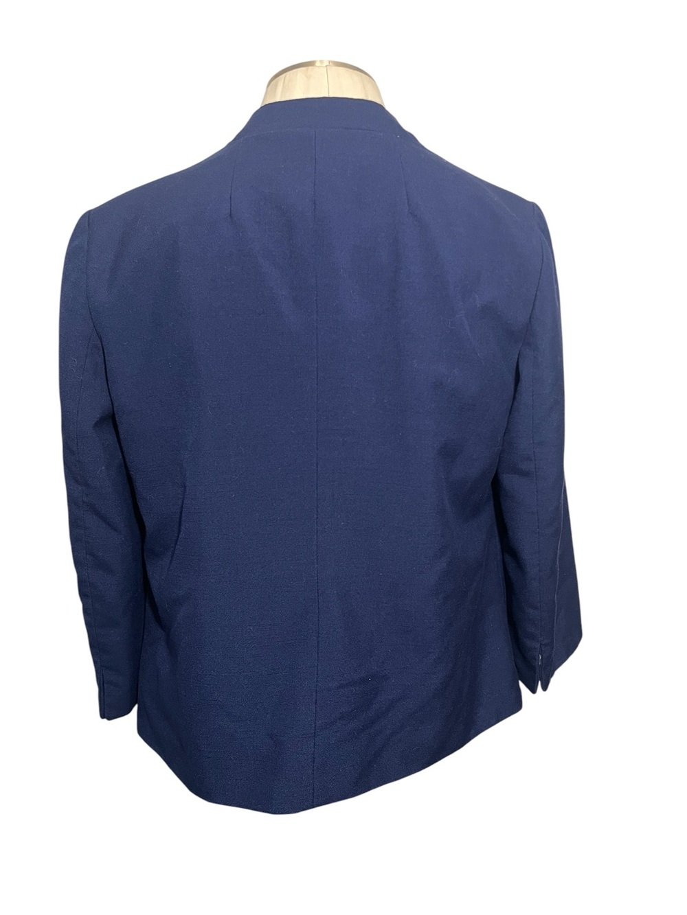 Open-Front Navy Collarless Blazer Jacket - Picture 3 of 4